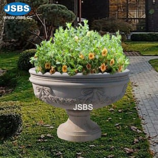 Round Bowknot Marble Planter, JS-P130